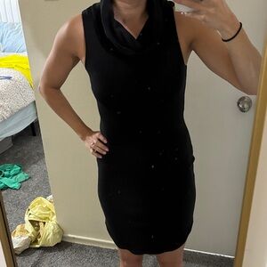 Madison & Berkeley Black Sleeveless Cowl-Neck Mini Dress